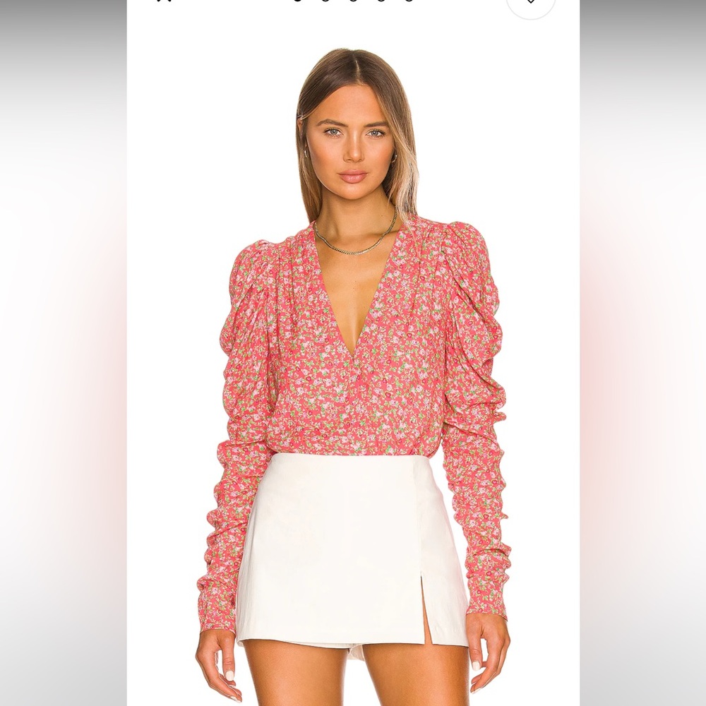 AFRM Danna Bodysuit in Red Ditsy Size Medium - NWT